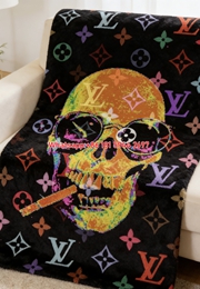 LV Psychedelic Skull Throw Blanket IMG_3047